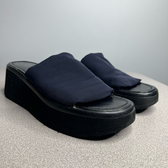 Vintage 90’s Y2K Faded Glory Platform Sandals Slinky Stretch Fabric Top - Picture 6 of 9